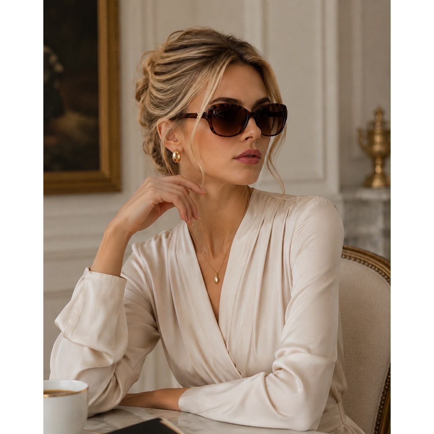 Oscar De La Renta Women Tortoise Sunglasses Brown Gradient Allure